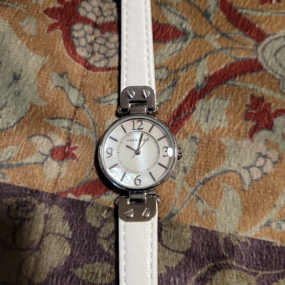 Anne Klein Silver and White Women's Watch - Picture 2 of 4